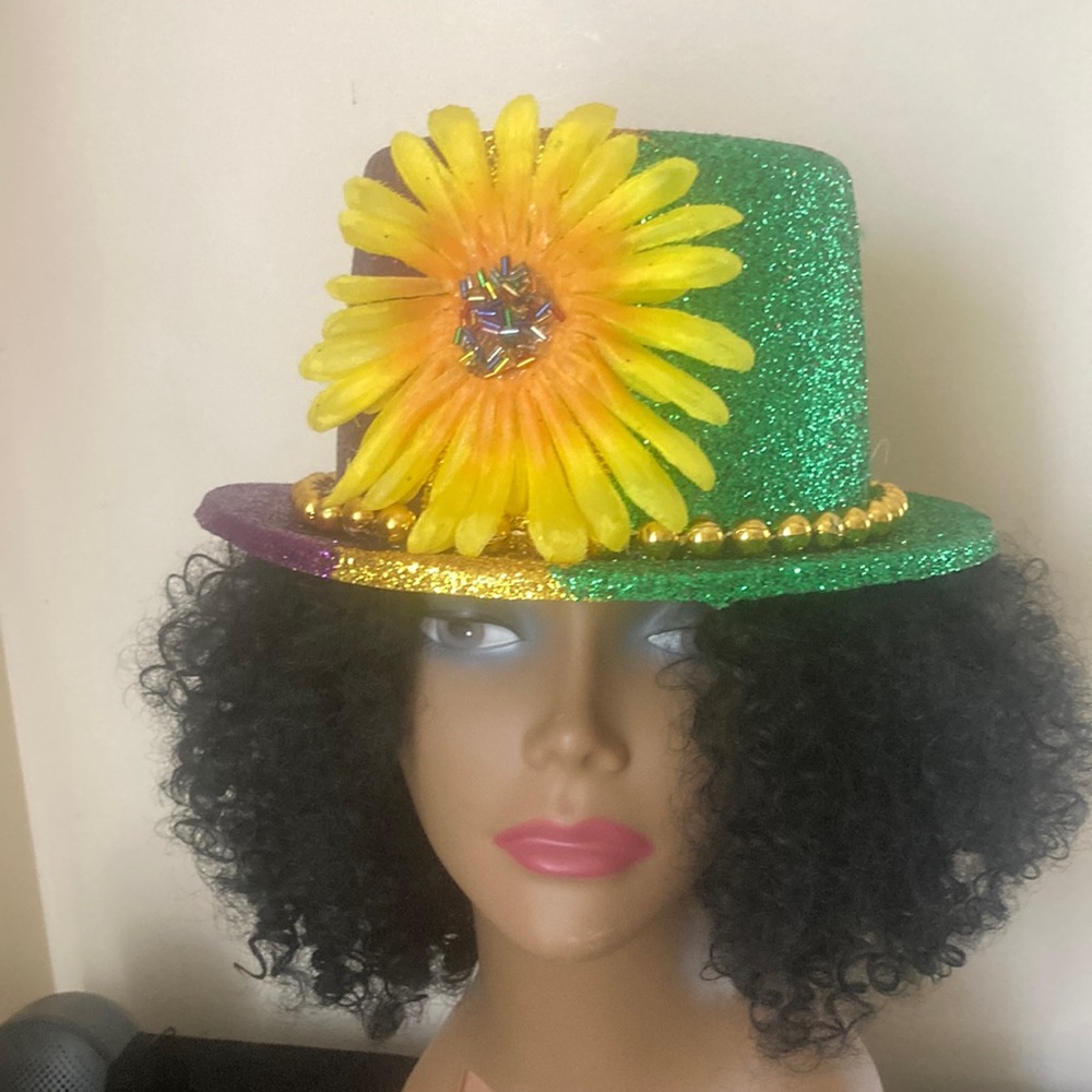 Mardi Gras Embellished Derby Style Hat. Accessories